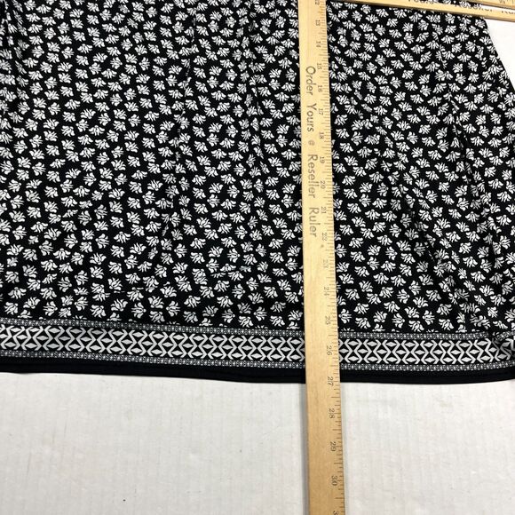 Max Studio Cold Shoulder Floral Top XL Black White Boho Cottagecore Casual Shirt - Picture 6 of 10